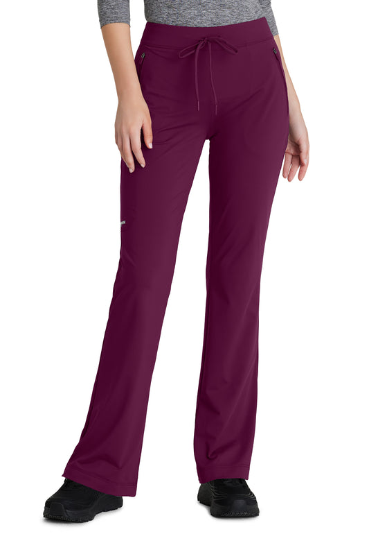 Women's Four-Pocket Fit & Flare Glide Scrub Pant - SKP656 - Wine