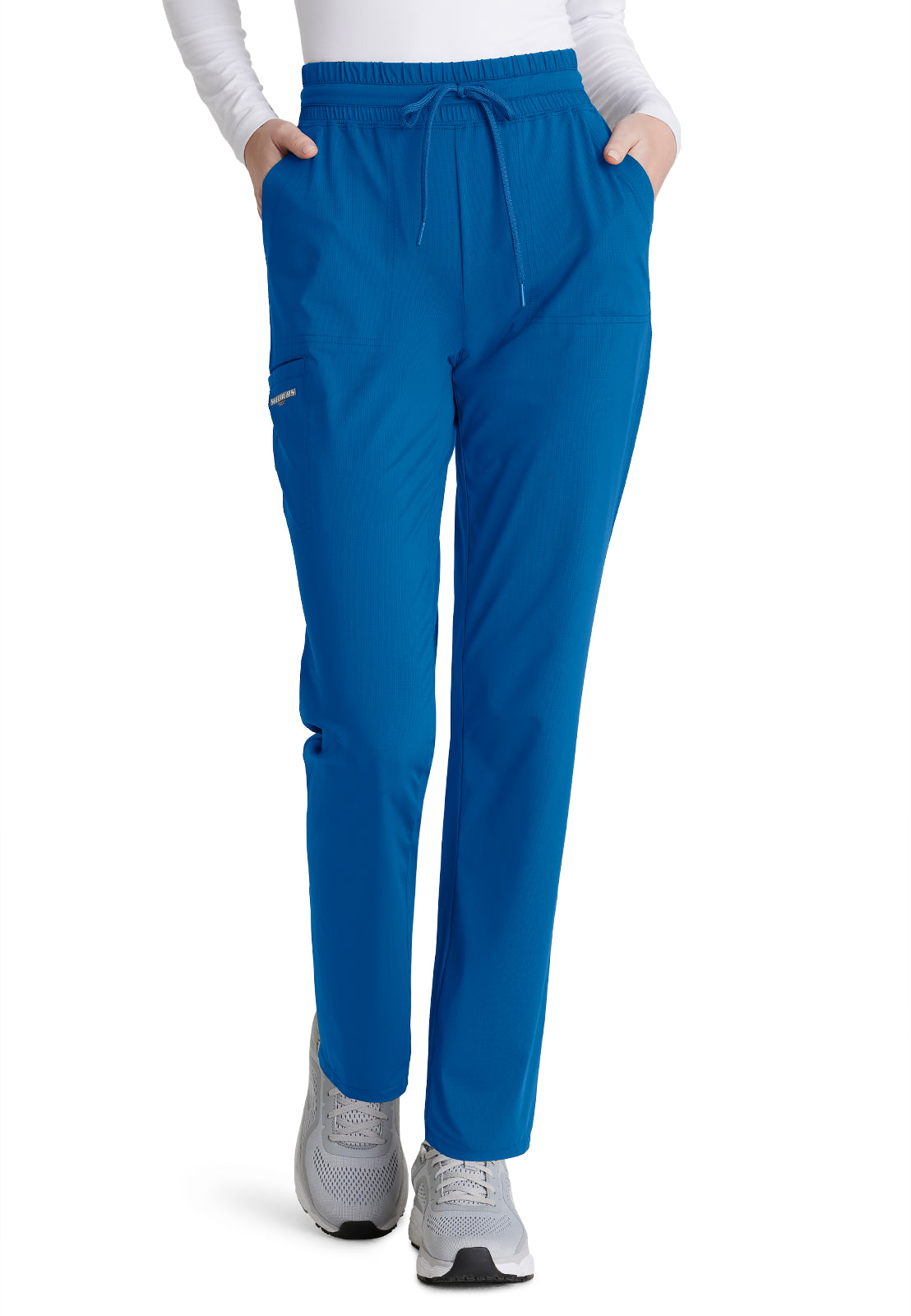 Women's Five-Pocket Shirred Waistband Reach Scrub Pant - SKP668 - New Royal