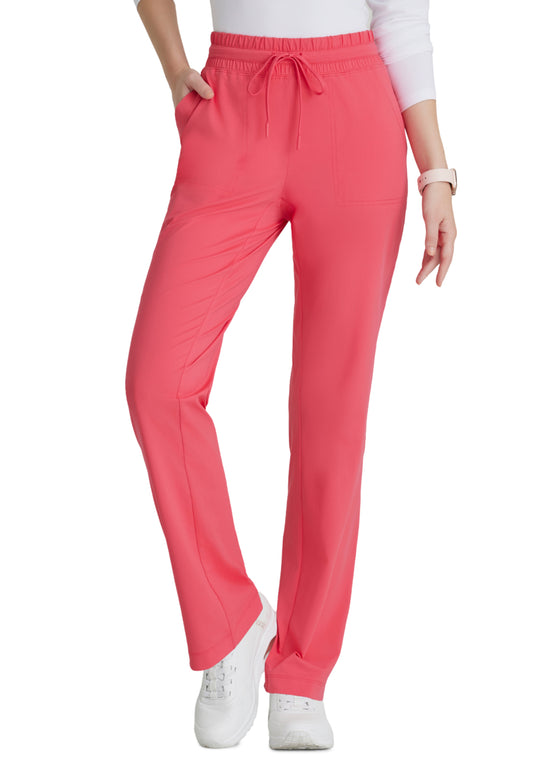 Women's Shirred Waistband Slim And Straight Reach Scrub Pant