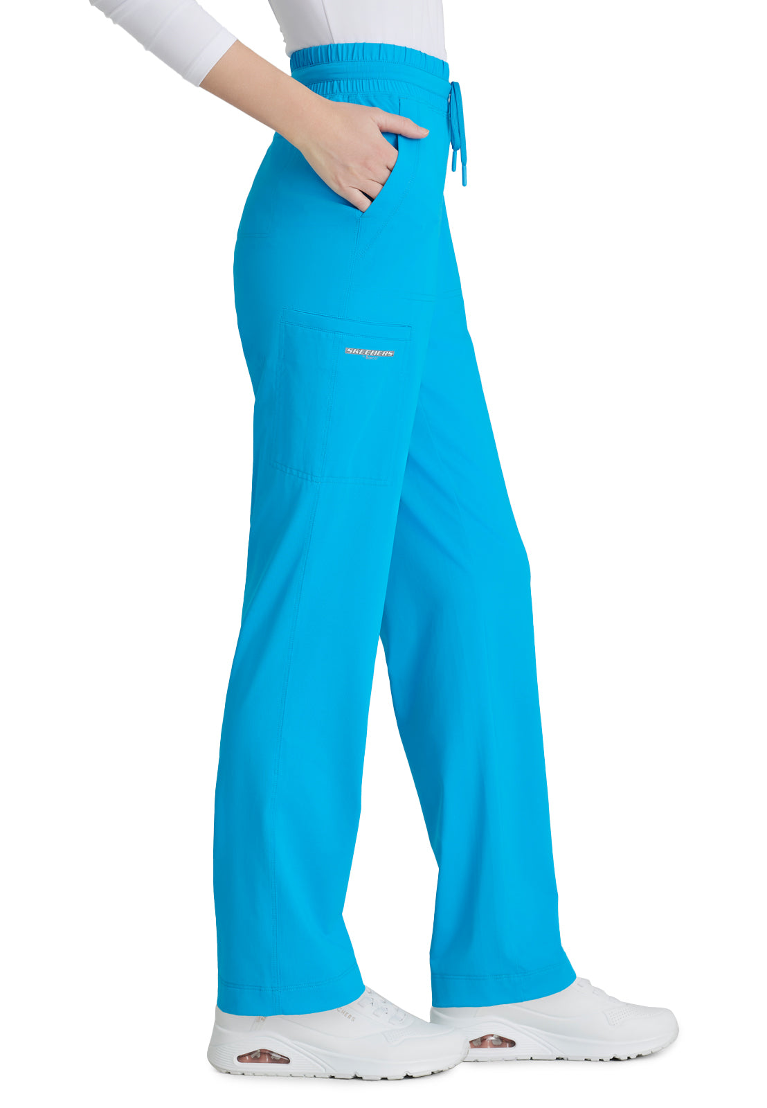 Women's Shirred Waistband Slim And Straight Reach Pant