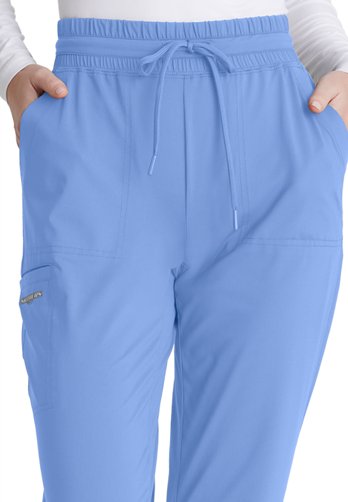 Women's Shirred Waistband Slim And Straight Reach Scrub Pant