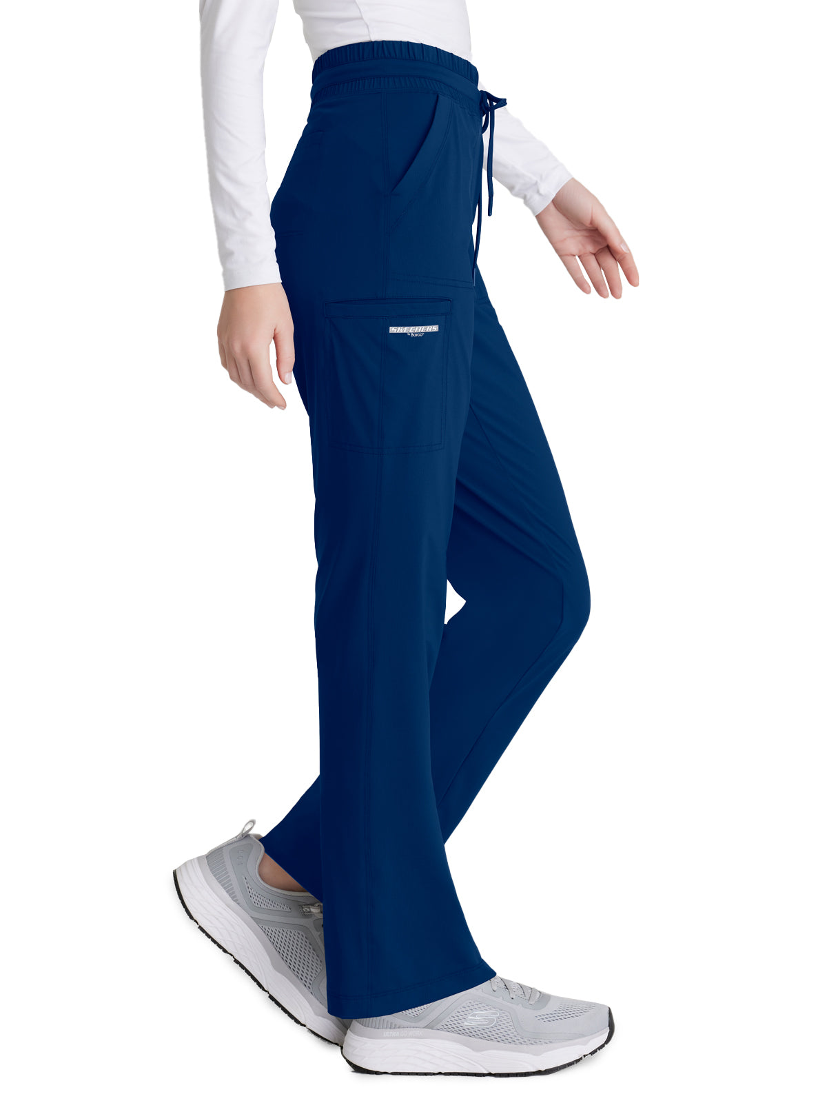 Women's Shirred Waistband Slim And Straight Reach Scrub Pant