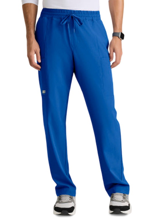 Men's Five-Pocket Elastic Waistband Compass Scrub Pant - SKP718 - New Royal