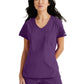 Women's One-Pocket V-Neck Dignity Tuck-In Scrub Top - SKT147 - Eggplant