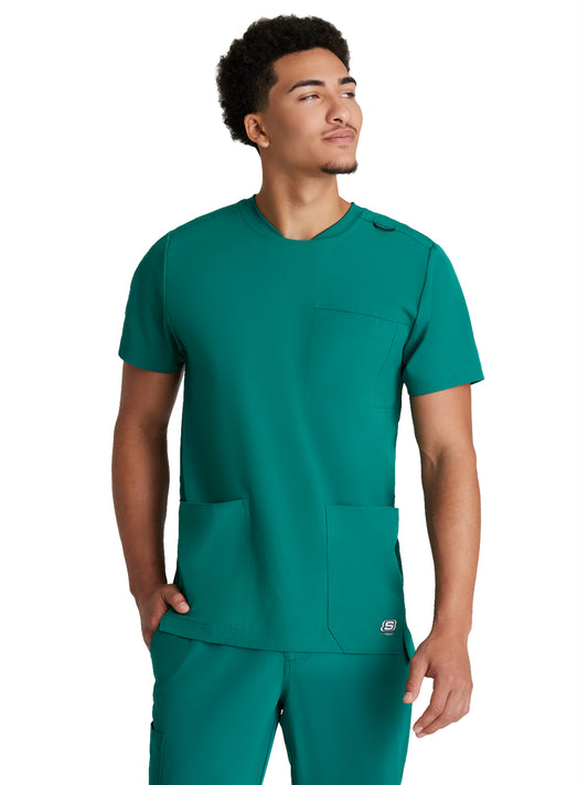 Men's Three-Pocket Round Neck Thesis Scrub Top