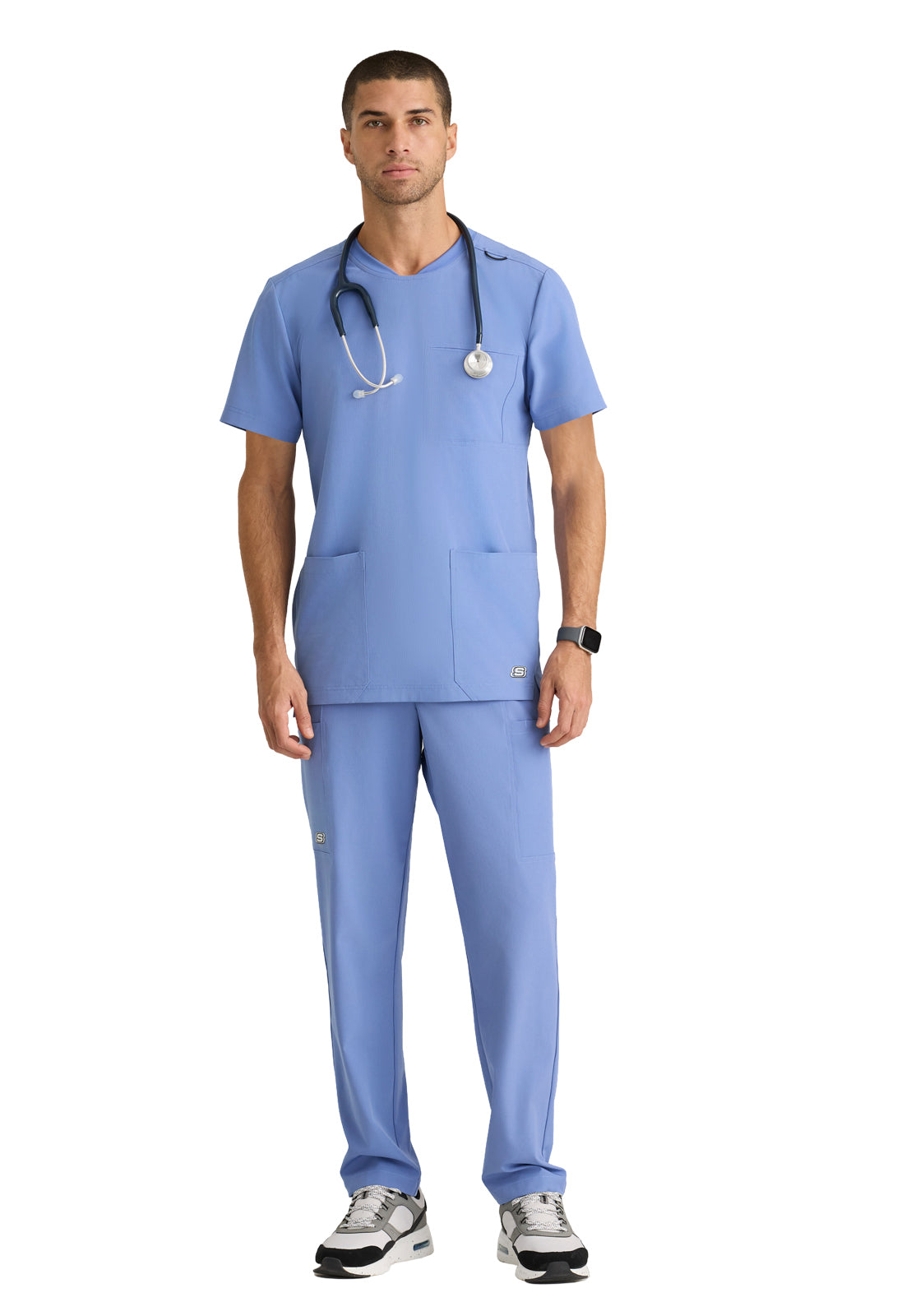 Men's Three-Pocket Round Neck Thesis Scrub Top