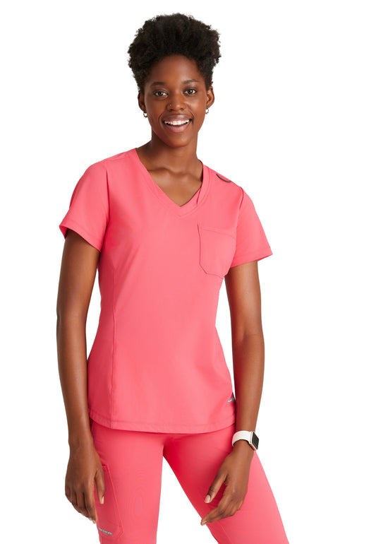 Women's 1 Pocket Tulip Hem Flow Scrub Top