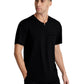Men's One-Pocket Curved Neck Flex Scrub Top - SKT229 - Black