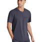 Men's One-Pocket Curved Neck Flex Scrub Top - SKT229 - Pewter