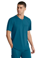 Men's One-Pocket Curved Neck Flex Scrub Top - SKT229 - Bahama