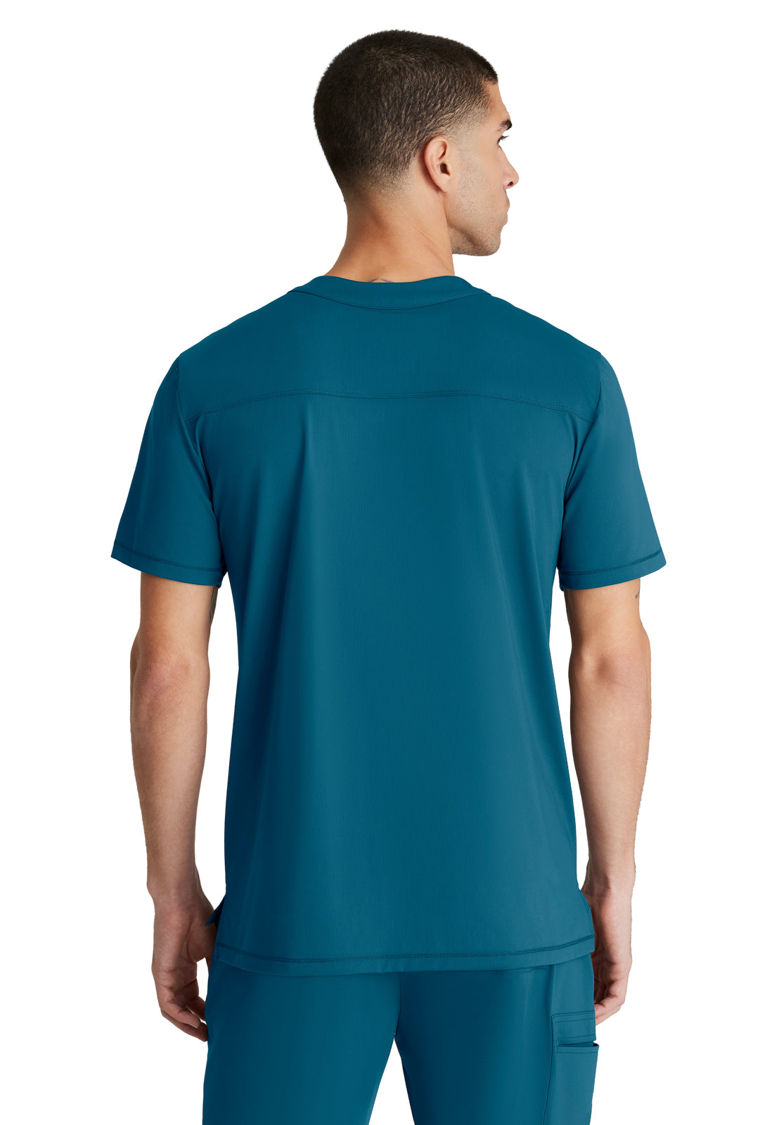 Men's Single Pocket Curved Neck Flex Top