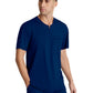 Men's One-Pocket Curved Neck Flex Scrub Top - SKT229 - Navy