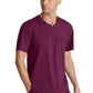 Men's One-Pocket Curved Neck Flex Scrub Top - SKT229 - Wine