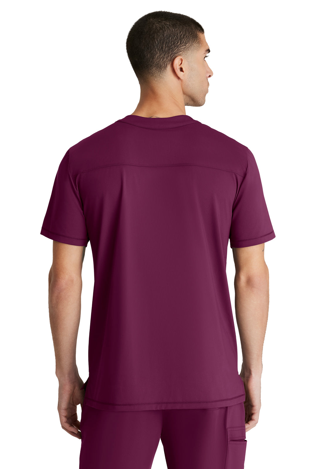 Men's Single Pocket Curved Neck Flex Top