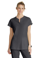 Women's Two-Pocket Placket V-Neck Coast Scrub Top - SKT259 - Pewter