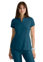 Women's Two-Pocket Placket V-Neck Coast Scrub Top - SKT259 - Bahama