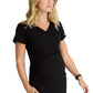 Women's One-Pocket Banded V-Neck Bloom Maternity Scrub Top - SKT269 - Black