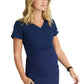 Women's One-Pocket Banded V-Neck Bloom Maternity Scrub Top - SKT269 - Navy