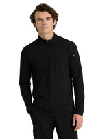 Men's One-Pocket Mock Neck Long Sleeve Propel Scrub Top - SKT280 - Black