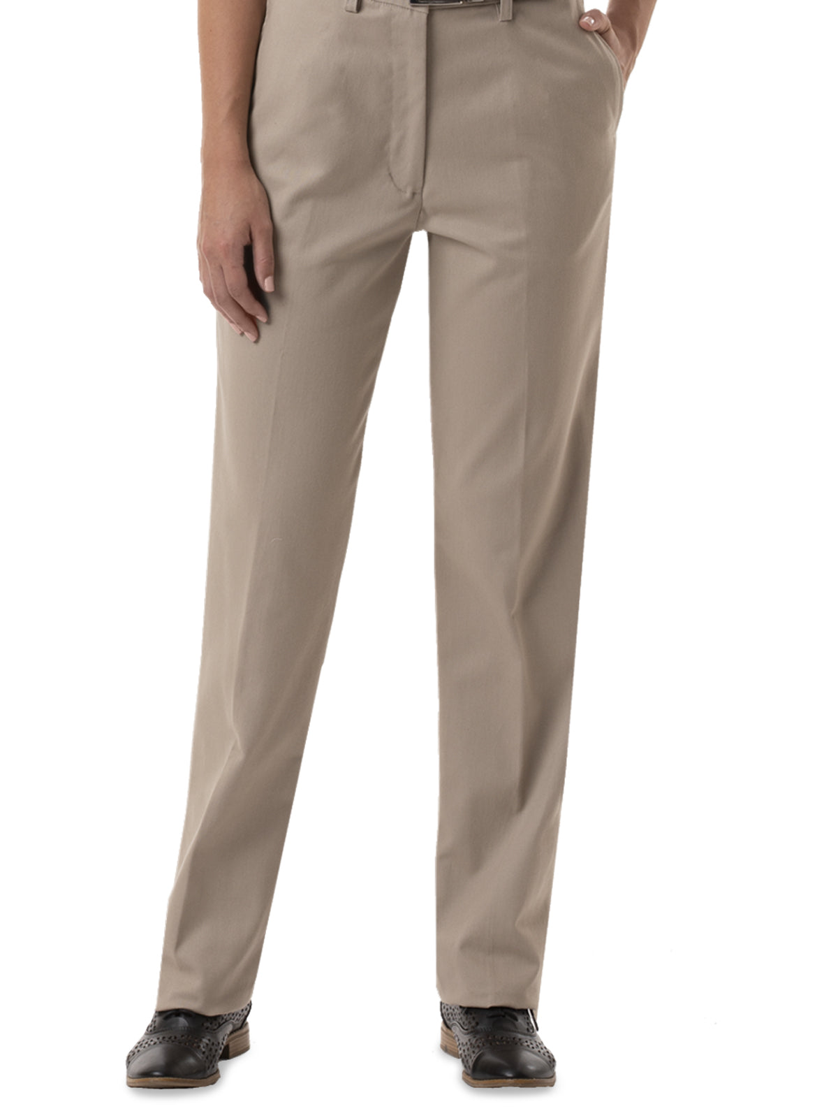 Women's 4-Pocket Scotchgard Twill Flat Front Pant - BG6001P - Khaki