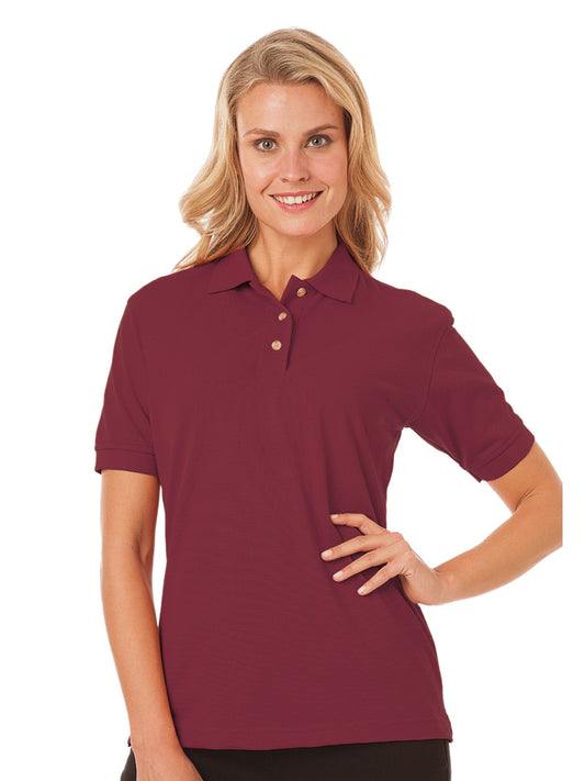 Women's Pocketless Superblend Pique Polo - BG6204 - Burgundy