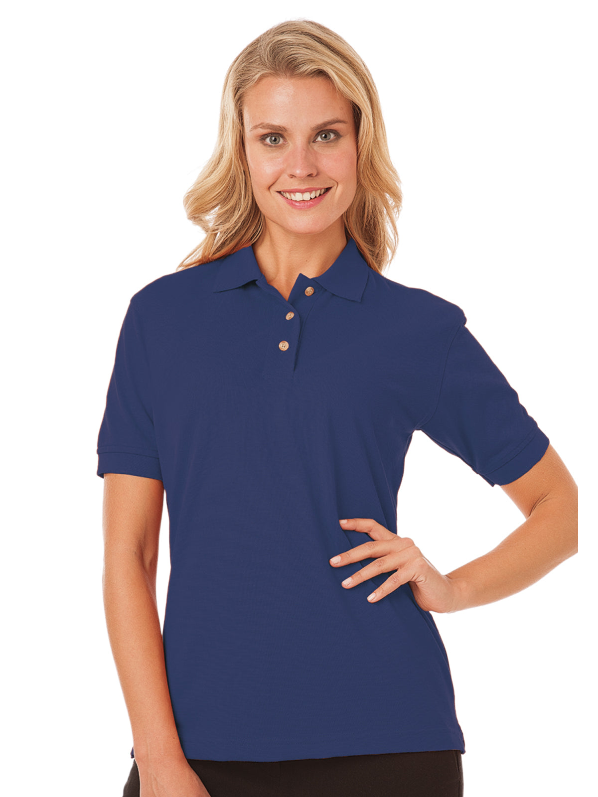 Women's Pocketless Superblend Pique Polo - BG6204 - Navy