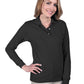 Women's Pocketless Superblend Long Sleeve Polo - BG6207 - Black