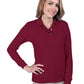 Women's Pocketless Superblend Long Sleeve Polo - BG6207 - Burgundy