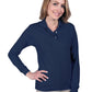 Women's Pocketless Superblend Long Sleeve Polo - BG6207 - Navy