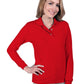 Women's Pocketless Superblend Long Sleeve Polo - BG6207 - Red