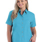 Women's Pocketless Short Sleeve Superblend Poplin Shirt - BG6216S - Aqua