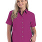 Women's Pocketless Short Sleeve Superblend Poplin Shirt - BG6216S - Berry