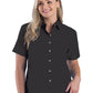 Women's Pocketless Short Sleeve Superblend Poplin Shirt - BG6216S - Black