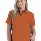 Women's Pocketless Short Sleeve Superblend Poplin Shirt - BG6216S - Burnt Orange