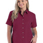 Women's Pocketless Short Sleeve Superblend Poplin Shirt - BG6216S - Burgundy