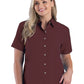 Women's Pocketless Short Sleeve Superblend Poplin Shirt - BG6216S - Chocolate