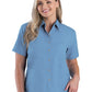 Women's Pocketless Short Sleeve Superblend Poplin Shirt - BG6216S - Light Blue