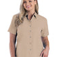 Women's Pocketless Short Sleeve Superblend Poplin Shirt - BG6216S - Natural