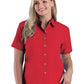 Women's Pocketless Short Sleeve Superblend Poplin Shirt - BG6216S - Red