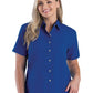 Women's Pocketless Short Sleeve Superblend Poplin Shirt - BG6216S - Royal
