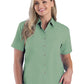 Women's Pocketless Short Sleeve Superblend Poplin Shirt - BG6216S - Sage