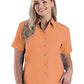 Women's Pocketless Short Sleeve Superblend Poplin Shirt - BG6216S - Salmon