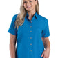 Women's Pocketless Short Sleeve Superblend Poplin Shirt - BG6216S - Turquoise