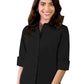 Women's Pocketless 3/4-Sleeve Stretch Poplin Shirt - BG6218 - Black