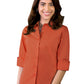 Women's Pocketless 3/4-Sleeve Stretch Poplin Shirt - BG6218 - Coral