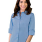 Women's Pocketless 3/4-Sleeve Stretch Poplin Shirt - BG6218 - Light Blue