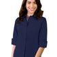 Women's Pocketless 3/4-Sleeve Stretch Poplin Shirt - BG6218 - Navy