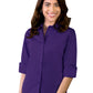 Women's Pocketless 3/4-Sleeve Stretch Poplin Shirt - BG6218 - Purple