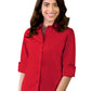 Women's Pocketless 3/4-Sleeve Stretch Poplin Shirt - BG6218 - Red