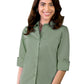 Women's Pocketless 3/4-Sleeve Stretch Poplin Shirt - BG6218 - Sage